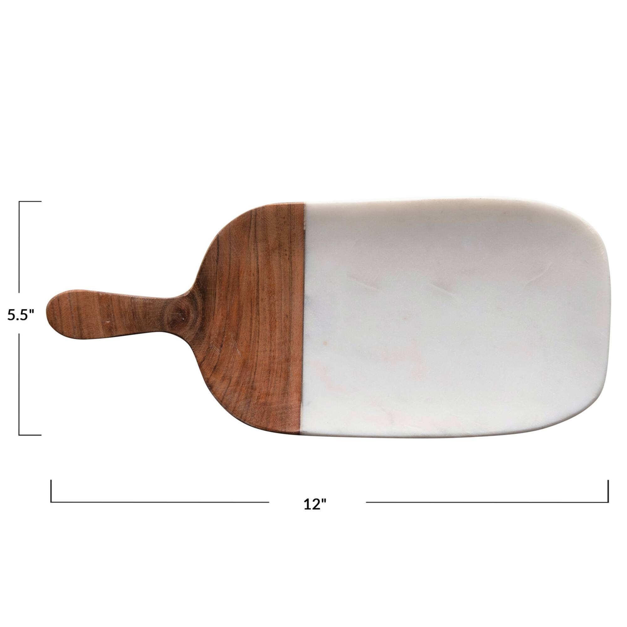 12'' Marble & Wood Entertaining Board with Handle